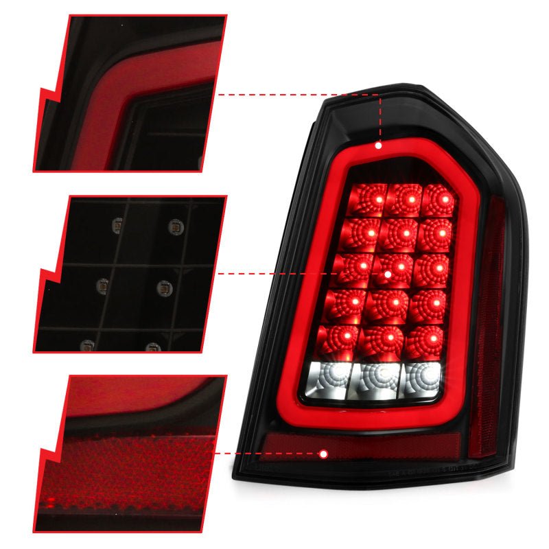 ANZO 11-14 Chrysler 300 LED Taillights Black w/ Sequential ANZO ANZ321343