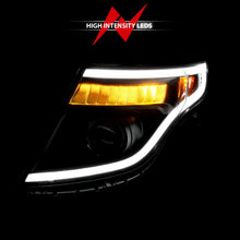 Load image into Gallery viewer, ANZO 11-15 Ford Explorer (w/Factory Halogen HL Only) Projector Headlights w/Light Bar Black Housing ANZO ANZ111575