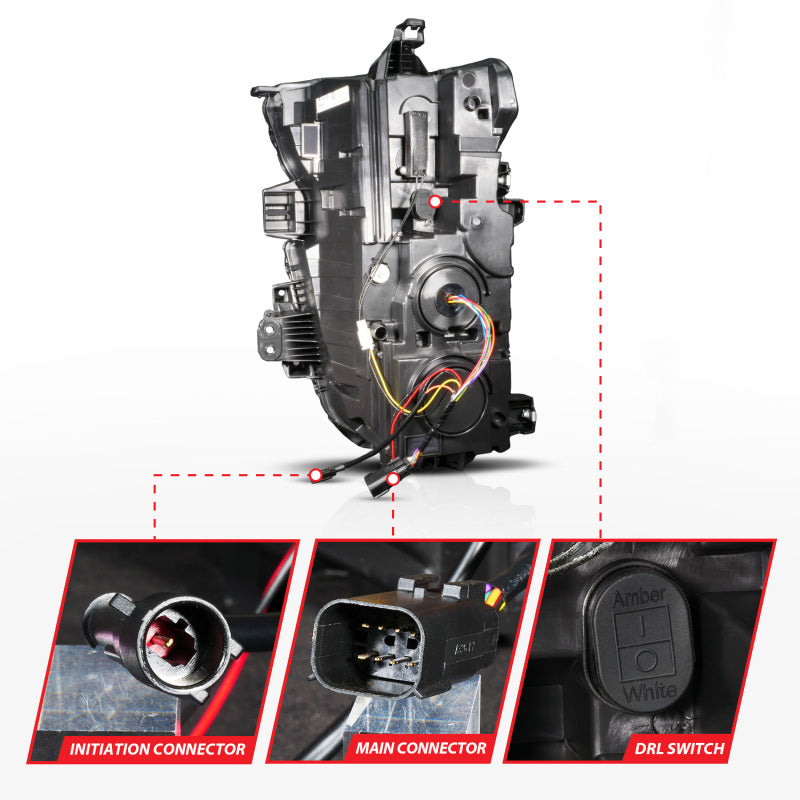 Sequential amber turn signal and white DRL activation