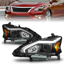 Load image into Gallery viewer, ANZO 13-15 Nissan Altima (w/o Factory HID Bulbs) Projector Headlights - w/ Light Bar Black Housing ANZO ANZ121569