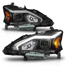 Load image into Gallery viewer, ANZO 13-15 Nissan Altima (w/o Factory HID Bulbs) Projector Headlights - w/ Light Bar Black Housing ANZO ANZ121569