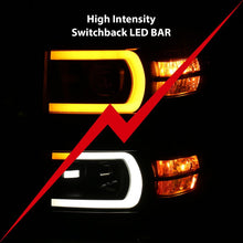 Load image into Gallery viewer, ANZO 14-15 Chevrolet Silverado 1500 Projector Headlights w/ Plank Style Switchback Black w/ Amber - Black Ops Auto Works