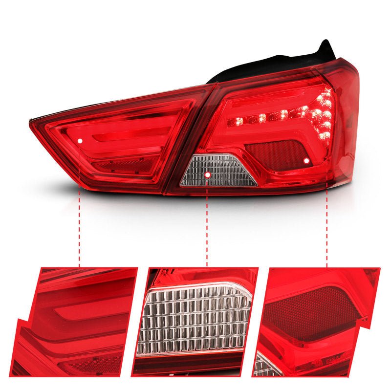 ANZO 14-18 Chevrolet Impala LED Taillights Red/Clear - Black Ops Auto Works