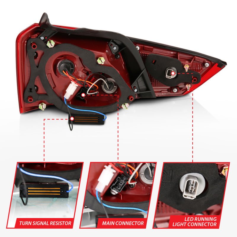 ANZO 14-18 Chevrolet Impala LED Taillights Red/Clear - Black Ops Auto Works