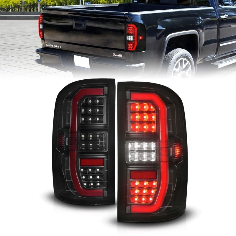 ANZO 14-18 GMC Sierra 1500 Full LED Taillights Black Housing Smoke Lens (w/C Light Bars) ANZO ANZ311465