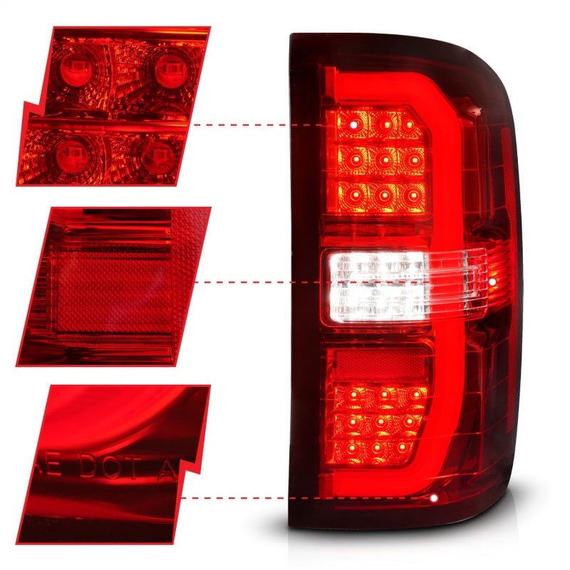 ANZO 14-18 GMC Sierra 1500 LED Taillights Red/Clear ANZO ANZ311466