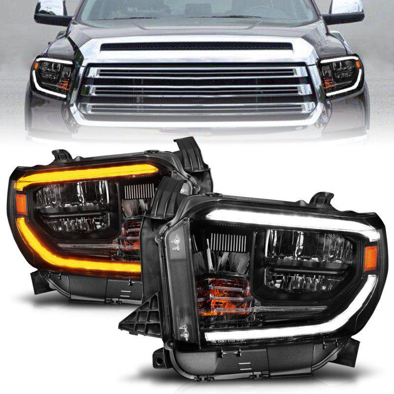ANZO 14-21 Toyota Tundra (OE Halogen w/LED DRL) LED Crystal Headlights w/ Switchback &amp; DRL - Blk ANZO ANZ111533