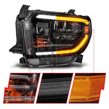 Load image into Gallery viewer, ANZO 14-21 Toyota Tundra (OE Halogen w/LED DRL) LED Crystal Headlights w/ Switchback &amp; DRL - Blk ANZO ANZ111533