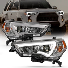 Load image into Gallery viewer, ANZO 14-23 Toyota 4 Runner Plank Style Projector Headlights Chrome w/ Amber ANZO ANZ111417