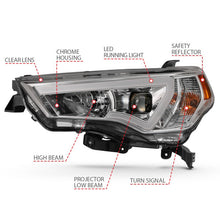 Load image into Gallery viewer, ANZO 14-23 Toyota 4 Runner Plank Style Projector Headlights Chrome w/ Amber ANZO ANZ111417