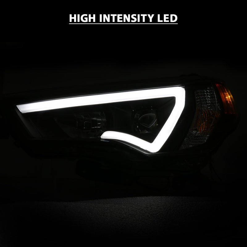 ANZO 14+ Toyota 4 Runner Plank Style Projector Headlights Black w/ Amber ANZO ANZ111416