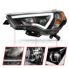 Load image into Gallery viewer, ANZO 14+ Toyota 4 Runner Plank Style Projector Headlights Black w/ Amber ANZO ANZ111416