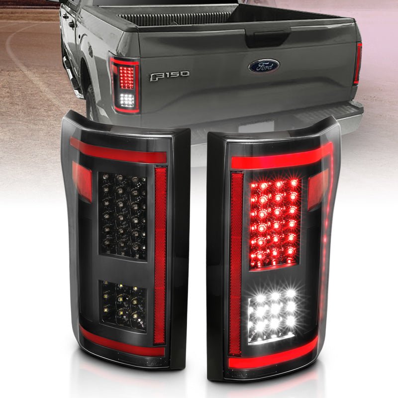 ANZO 15-17 Ford F-150 LED Taillights Black w/ Sequential ANZO ANZ311293
