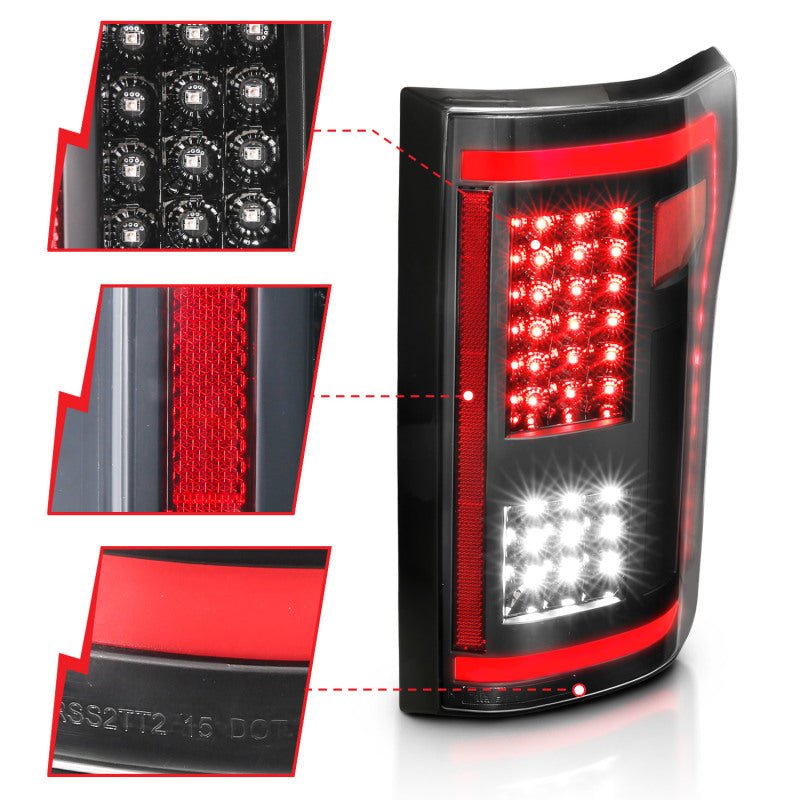 ANZO 15-17 Ford F-150 LED Taillights Black w/ Sequential ANZO ANZ311293