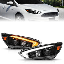 Load image into Gallery viewer, ANZO 15-18 Ford Focus Projector Headlights - w/ Light Bar Switchback Black Housing ANZO ANZ121564