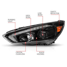 Load image into Gallery viewer, ANZO 15-18 Ford Focus Projector Headlights - w/ Light Bar Switchback Black Housing ANZO ANZ121564