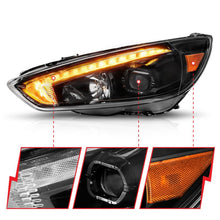 Load image into Gallery viewer, ANZO 15-18 Ford Focus Projector Headlights - w/ Light Bar Switchback Black Housing ANZO ANZ121564