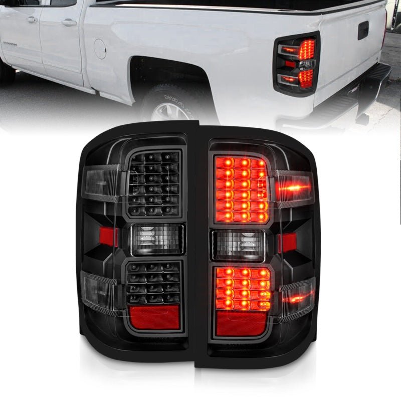 ANZO 15-19 Chevy Silverado 2500HD/3500HD (Factory Halogen Only) LED Tail Lights Black w/Clear Lens ANZO ANZ311423