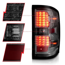 Load image into Gallery viewer, ANZO 15-19 Chevy Silverado 2500HD/3500HD (Factory Halogen Only) LED Tail Lights Smoke w/Clear Lens ANZO ANZ311424