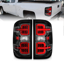 Load image into Gallery viewer, ANZO 15-19 Chevy Silverado 2500HD/3500HD (Halgn Only) LED Tail Lights w/Black Light Bar &amp; Clear Lens - Black Ops Auto Works