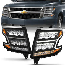 Load image into Gallery viewer, ANZO 15-20 Chevy Tahoe/Suburban LED Light Bar Style Headlights Black w/Sequential w/DRL w/Amber ANZO ANZ111478