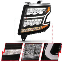 Load image into Gallery viewer, ANZO 15-20 Chevy Tahoe/Suburban LED Light Bar Style Headlights Black w/Sequential w/DRL w/Amber ANZO ANZ111478