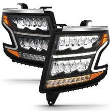 Load image into Gallery viewer, ANZO 15-20 Chevy Tahoe/Suburban LED Light Bar Style Headlights Black w/Sequential w/DRL w/Amber ANZO ANZ111478