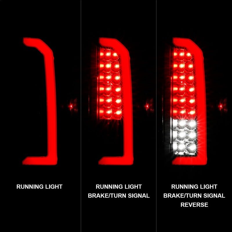 ANZO 15-21 Chevrolet Colorado Full LED Tail Lights w/ Red Lightbar Black Housing Clear Lens ANZO ANZ311432
