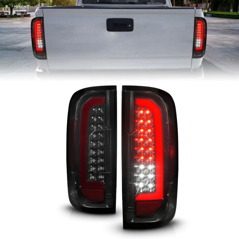 ANZO 15-21 Chevrolet Colorado Full LED Tail Lights w/ Red Lightbar Black Housing Smoke Lens ANZO ANZ311433
