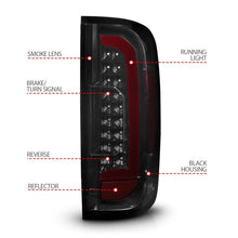 Load image into Gallery viewer, ANZO 15-21 Chevrolet Colorado Full LED Tail Lights w/ Red Lightbar Black Housing Smoke Lens ANZO ANZ311433