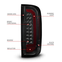 Load image into Gallery viewer, ANZO 15-21 GMC Canyon Full LED Tail Lights w/ Red Lightbar Black Housing Smoke Lens ANZO ANZ311435