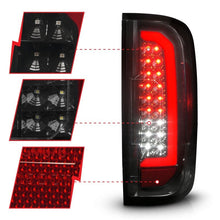 Load image into Gallery viewer, ANZO 15-21 GMC Canyon Full LED Tail Lights w/ Red Lightbar Black Housing Smoke Lens ANZO ANZ311435