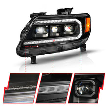 Load image into Gallery viewer, ANZO 15-22 Chevy Colorado Blk Housing Full LED DRL Projector Headlight w/ Sequential Light Bar ANZO ANZ111634