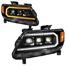 Load image into Gallery viewer, ANZO 15-22 Chevy Colorado Blk Housing Full LED DRL Projector Headlight w/ Sequential Light Bar ANZO ANZ111634