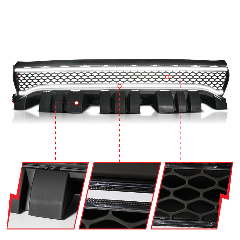 ANZO 15-23 Dodge Charger Black LED Grille w/ Initiation & Running Light/DRL Bar ANZO ANZ901028
