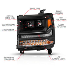 Load image into Gallery viewer, ANZO 16-18 Chevy Silverado 1500 (Factory HID Models ONLY) Full LED Proj Headlights Black - Pair ANZO ANZ111622A