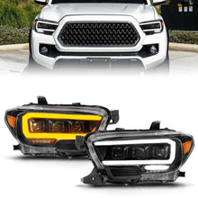 Load image into Gallery viewer, ANZO 16-22 Toyota Tacoma LED Projector Headlights w/ Light Bar Sequential Black Housing w/Initiation ANZO ANZ111563