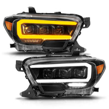 Load image into Gallery viewer, ANZO 16-22 Toyota Tacoma LED Projector Headlights w/ Light Bar Sequential Black Housing w/Initiation ANZO ANZ111563