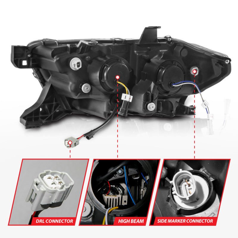 ANZO 16-22 Toyota Tacoma LED Projector Headlights w/ Light Bar Sequential Black Housing w/Initiation - Black Ops Auto Works