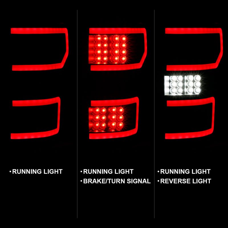 ANZO 18-19 Ford F-150 LED Taillight Black Housing Clear Lens Red Light Bar W/Sequential ANZO ANZ311314
