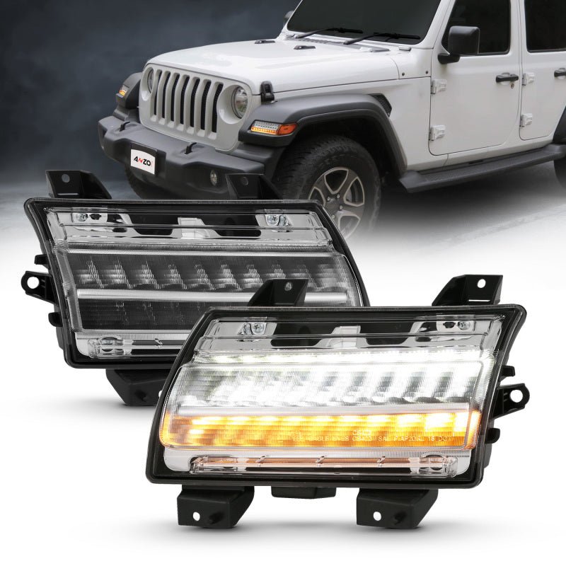 ANZO 18-19 Jeep Wrangler JL Halogen Chrome Clear w/ Sequential Signal ANZO ANZ511083
