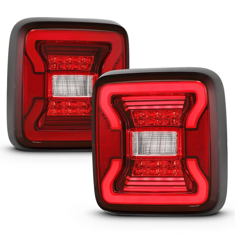 ANZO 18-19 Jeep Wrangler JL LED Taillights Black - Black Ops Auto Works