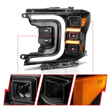 Load image into Gallery viewer, Anzo 18-20 Ford F-150 Full Led Projector Smoke Bar Style Headlights Black Amber ANZO ANZ111520