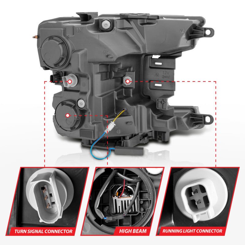 Anzo 18-20 Ford F-150 Full Led Projector Smoke Bar Style Headlights Black Amber ANZO ANZ111520