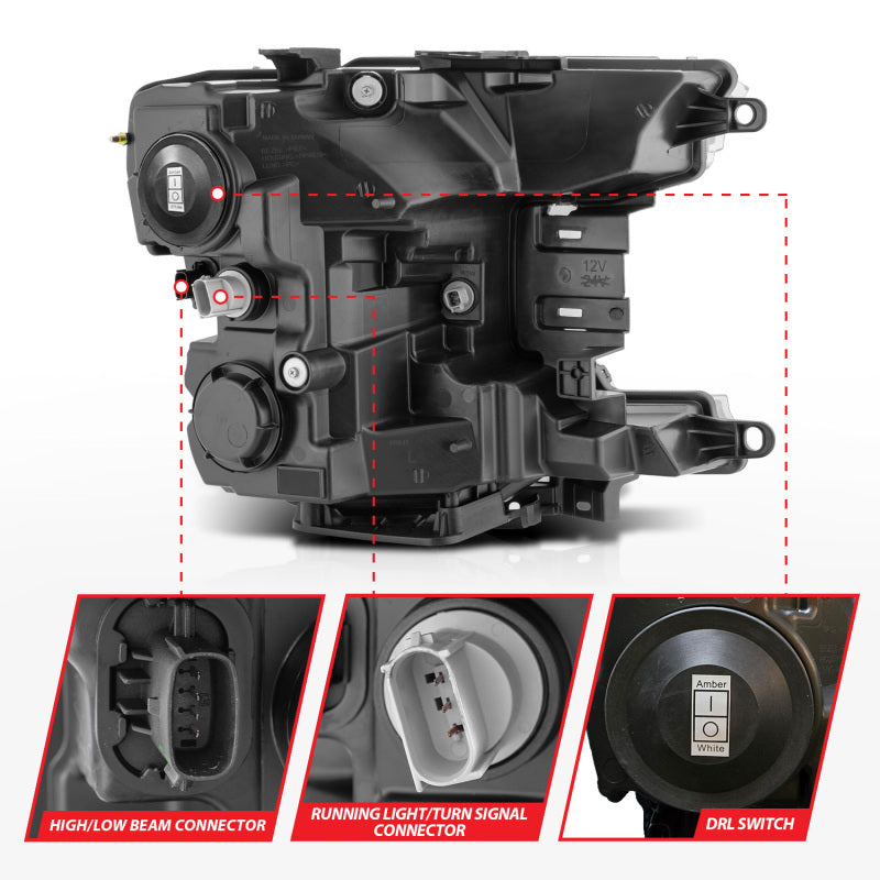 ANZO 18-20 Ford F-150 (w/Factory Halogen) Z-Series Full LED Proj Headlights Init/SeqSig - Pair ANZO ANZ111589X