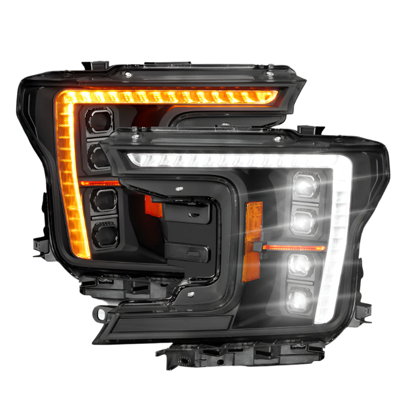 ANZO 18-20 Ford F-150 (w/Factory Halogen) Z-Series Full LED Proj Headlights Init/SeqSig - Pair ANZO ANZ111589X