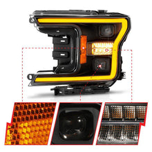 Load image into Gallery viewer, ANZO 18-20 Ford F-150 (w/o Fctry LED) Full LED Proj Headlights w/Light Bar Swtchbk Seq. Black w/Init ANZO ANZ111570