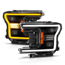 Load image into Gallery viewer, ANZO 18-20 Ford F-150 (w/o Fctry LED) Full LED Proj Headlights w/Light Bar Swtchbk Seq. Black w/Init ANZO ANZ111570