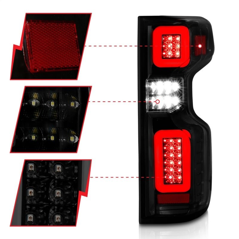 Anzo 19-21 Chevy Silverado Full LED Tailights Black Housing Smoke Lens G2 (w/C Light Bars) ANZO ANZ311415