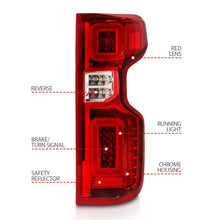 Load image into Gallery viewer, Anzo 19-21 Chevy Silverado Work Truck Full LED Tailights Chrome Housing Red Lens G2(w/C Light Bars) ANZO ANZ311419